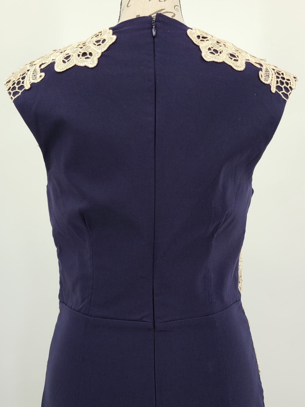 ModCloth London Dress Co Navy Bodycon Dress With Lace Side Accents Size 6 - Picture 6 of 14